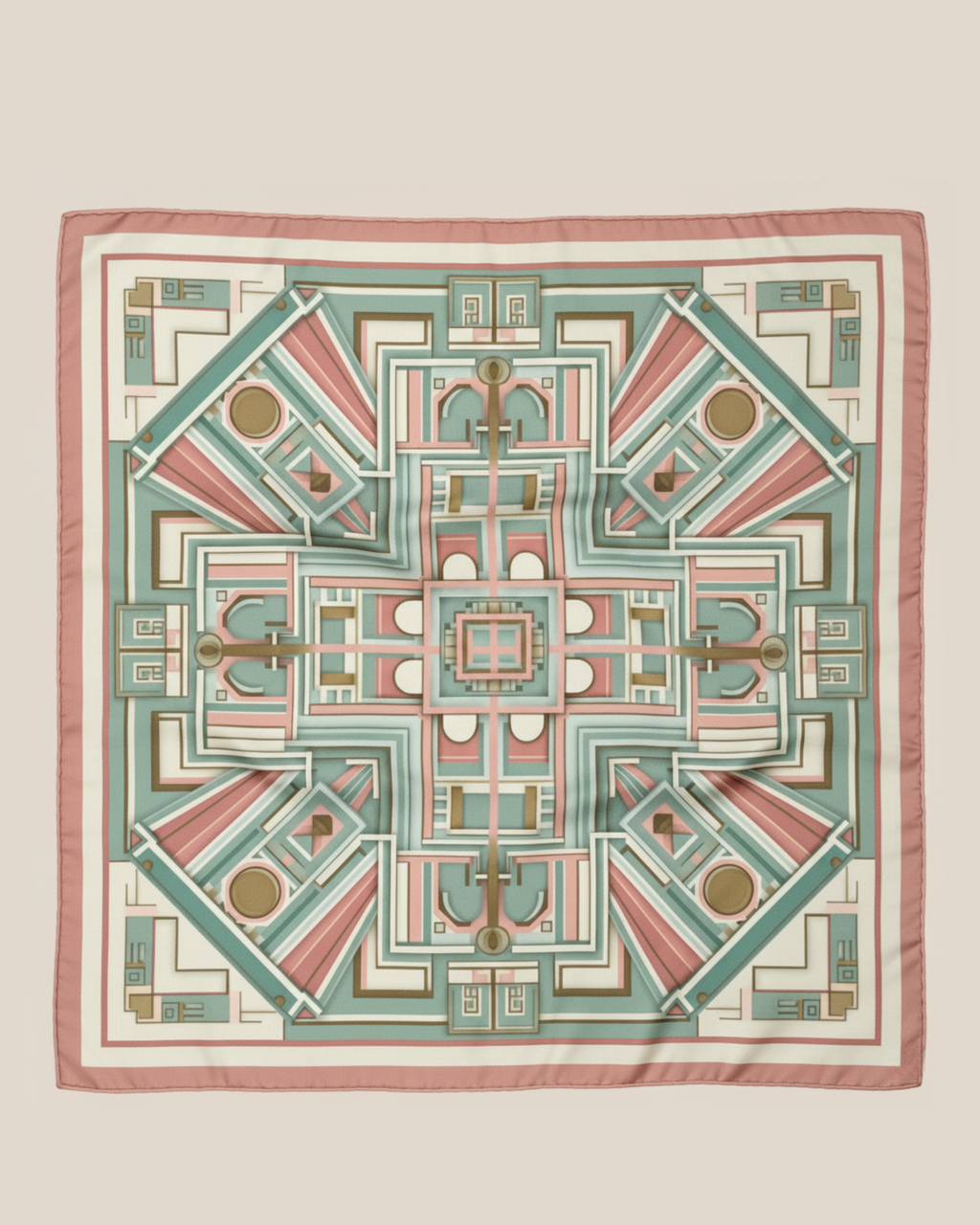 The 'Deco Blush' Silk Square