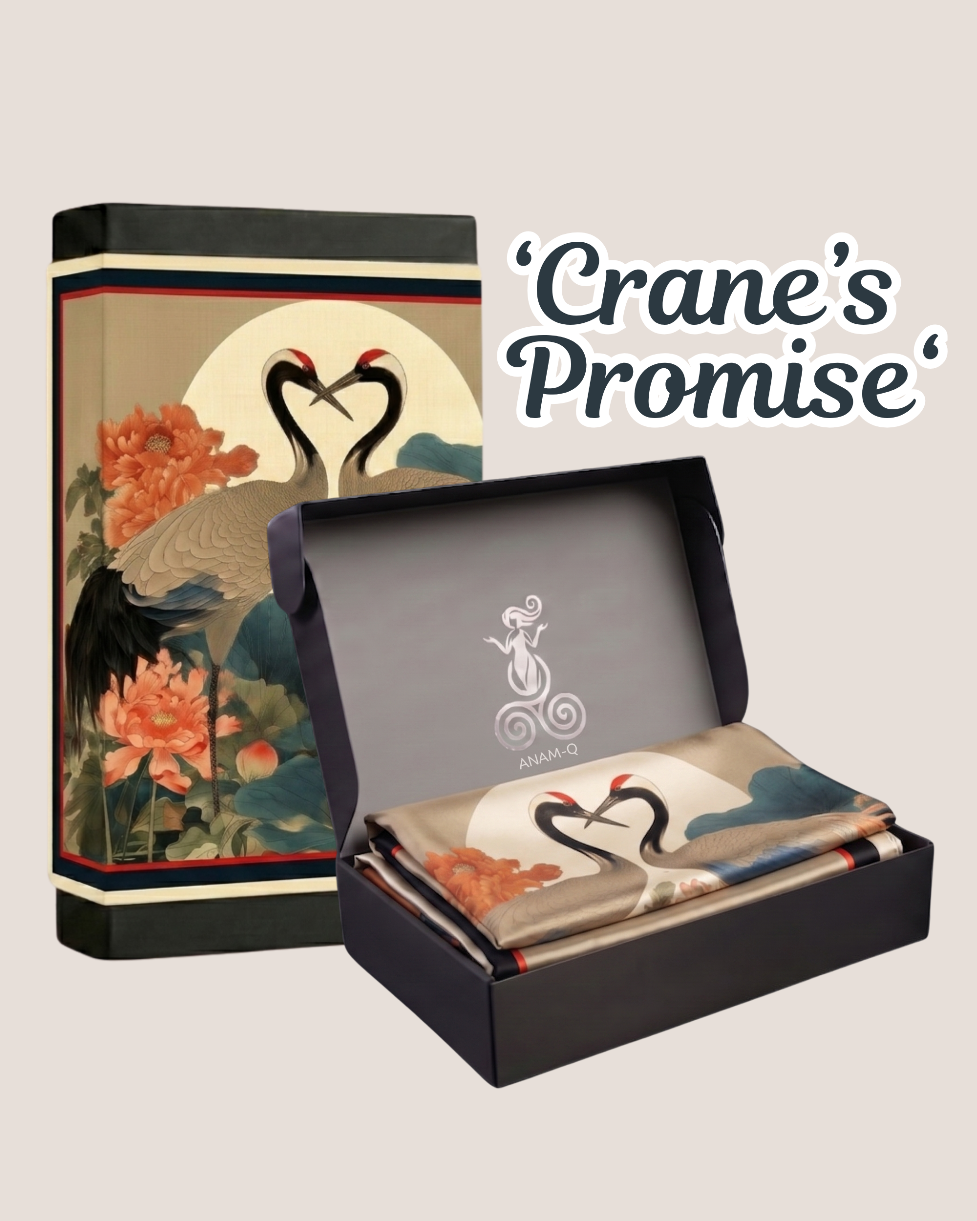 The 'Crane's Promise' Silk Square
