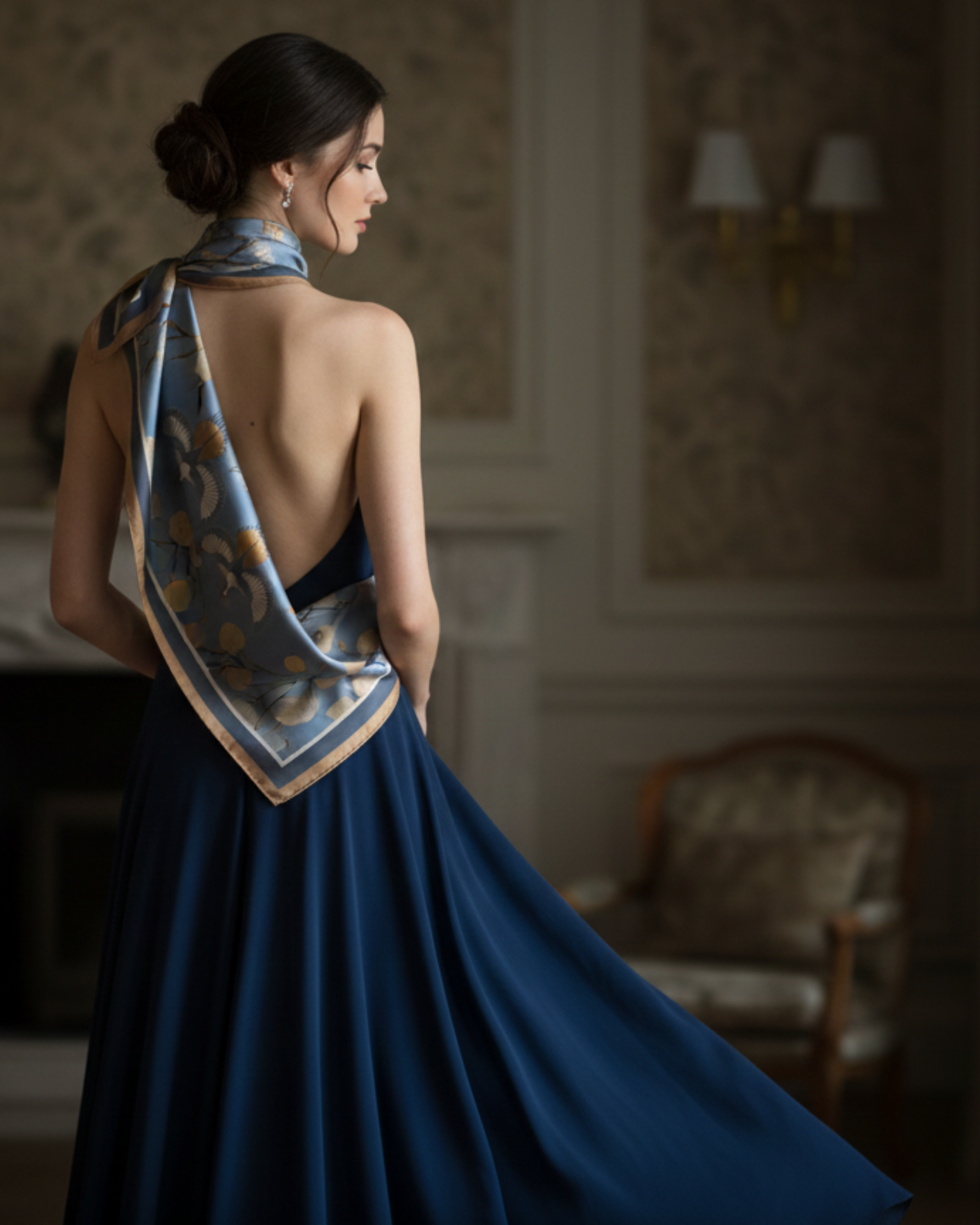 The 'Imperial Birds' Silk Square