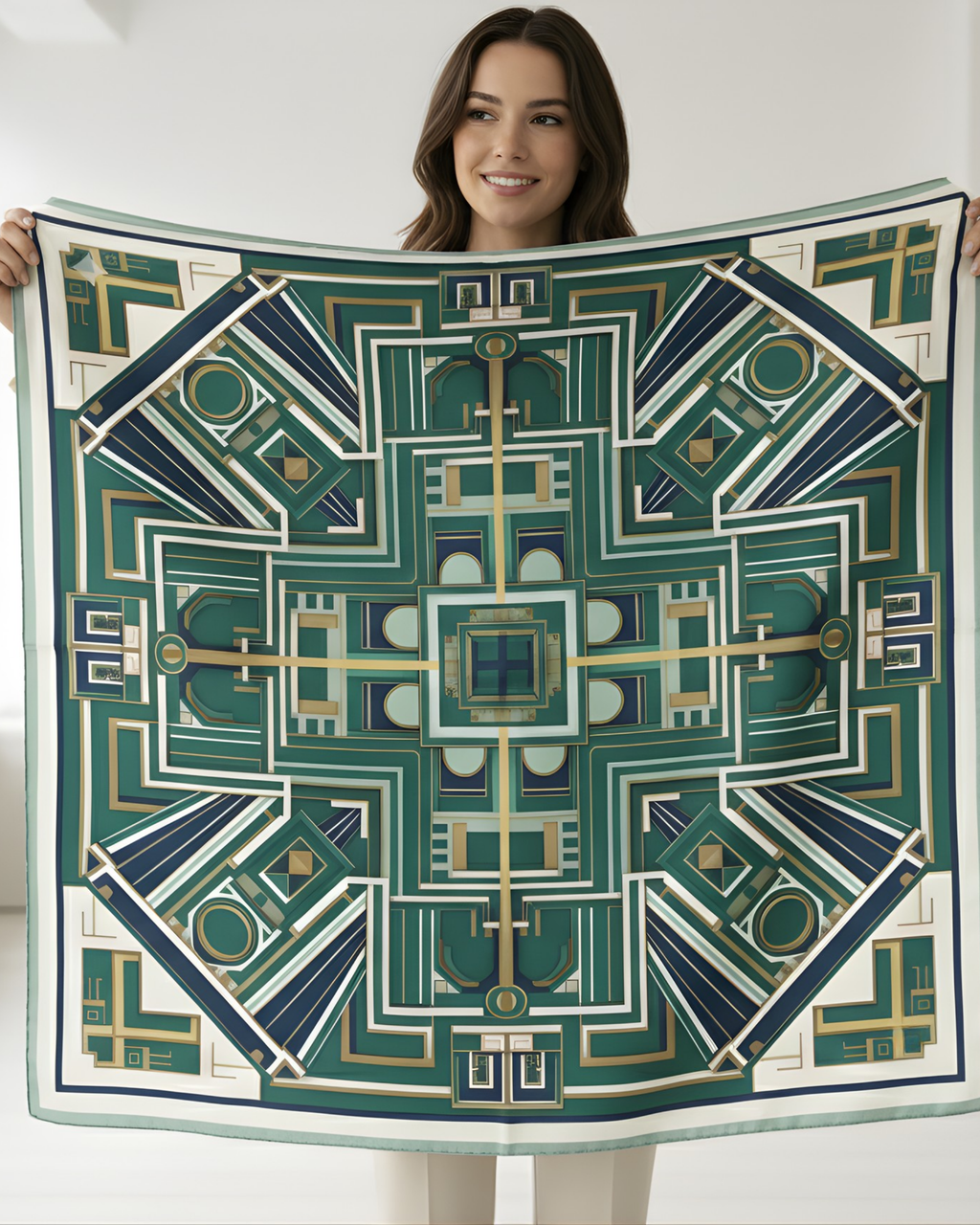 The 'Deco Delight' Silk Scarf