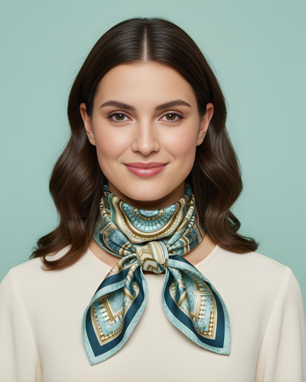 The 'Deco Diamond' Silk Scarf