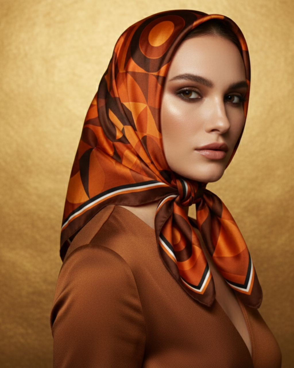 The 'Rusty Retro' Silk Square