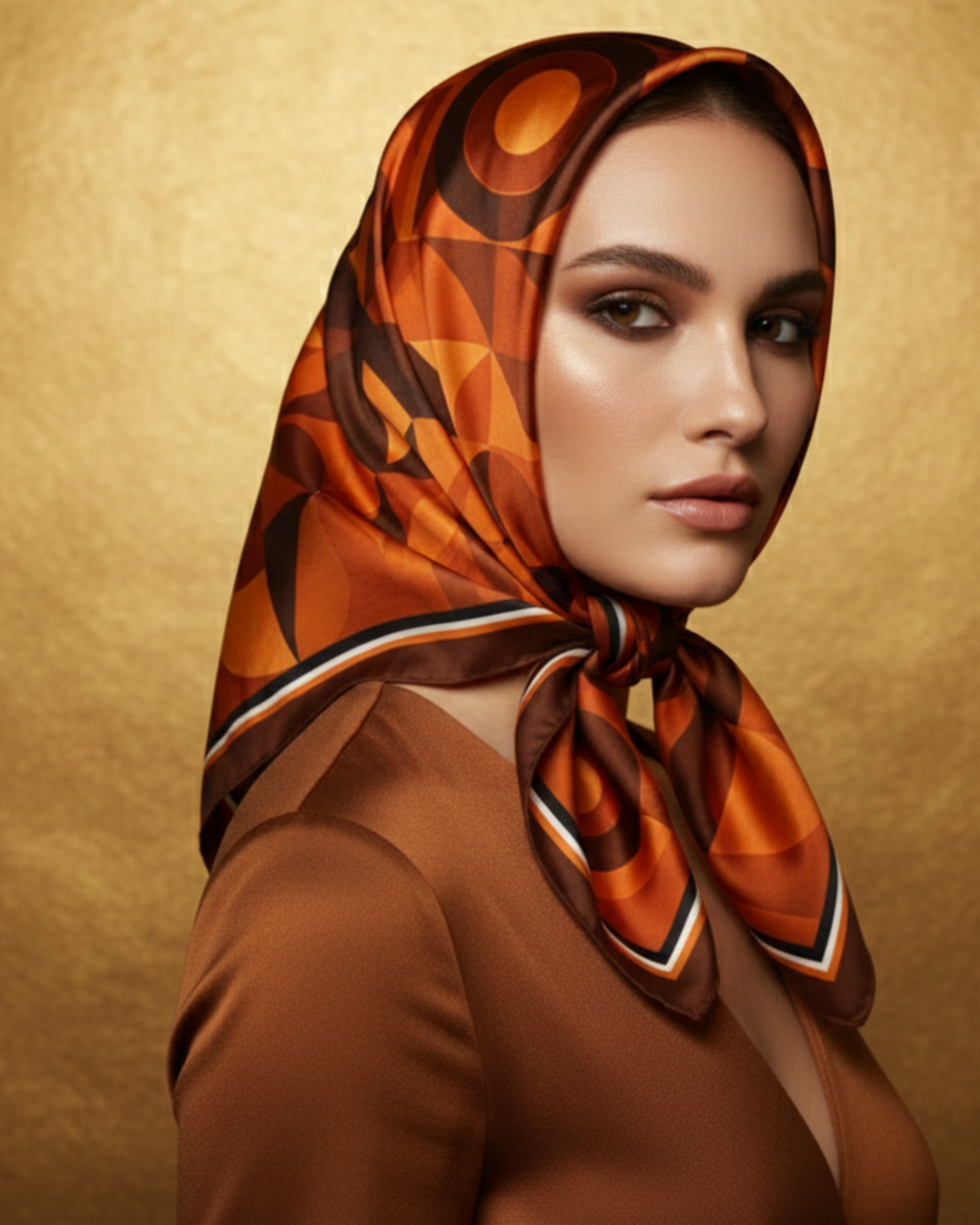 The 'Rusty Retro' Silk Square