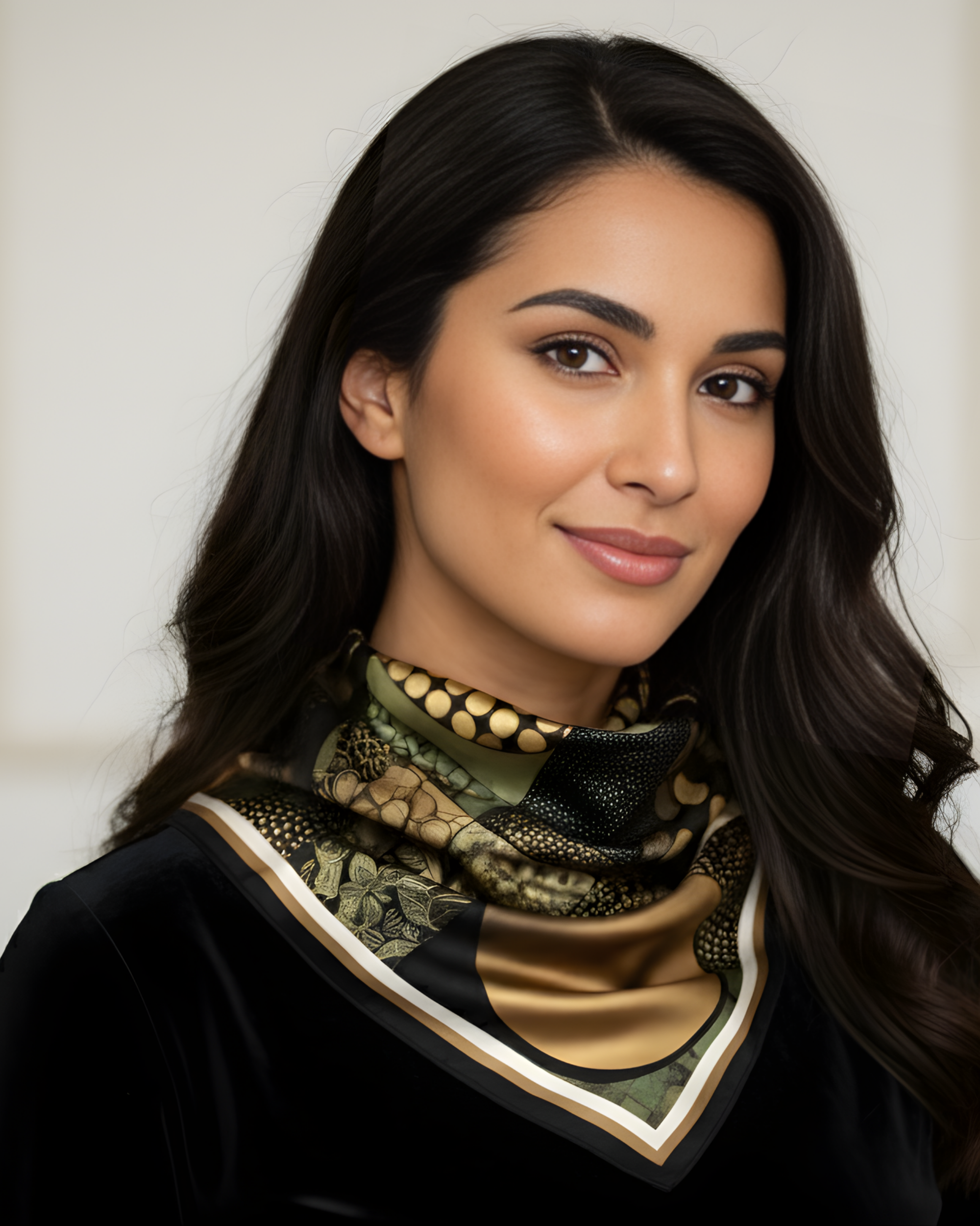 The 'Textured Gold' Silk Scarf