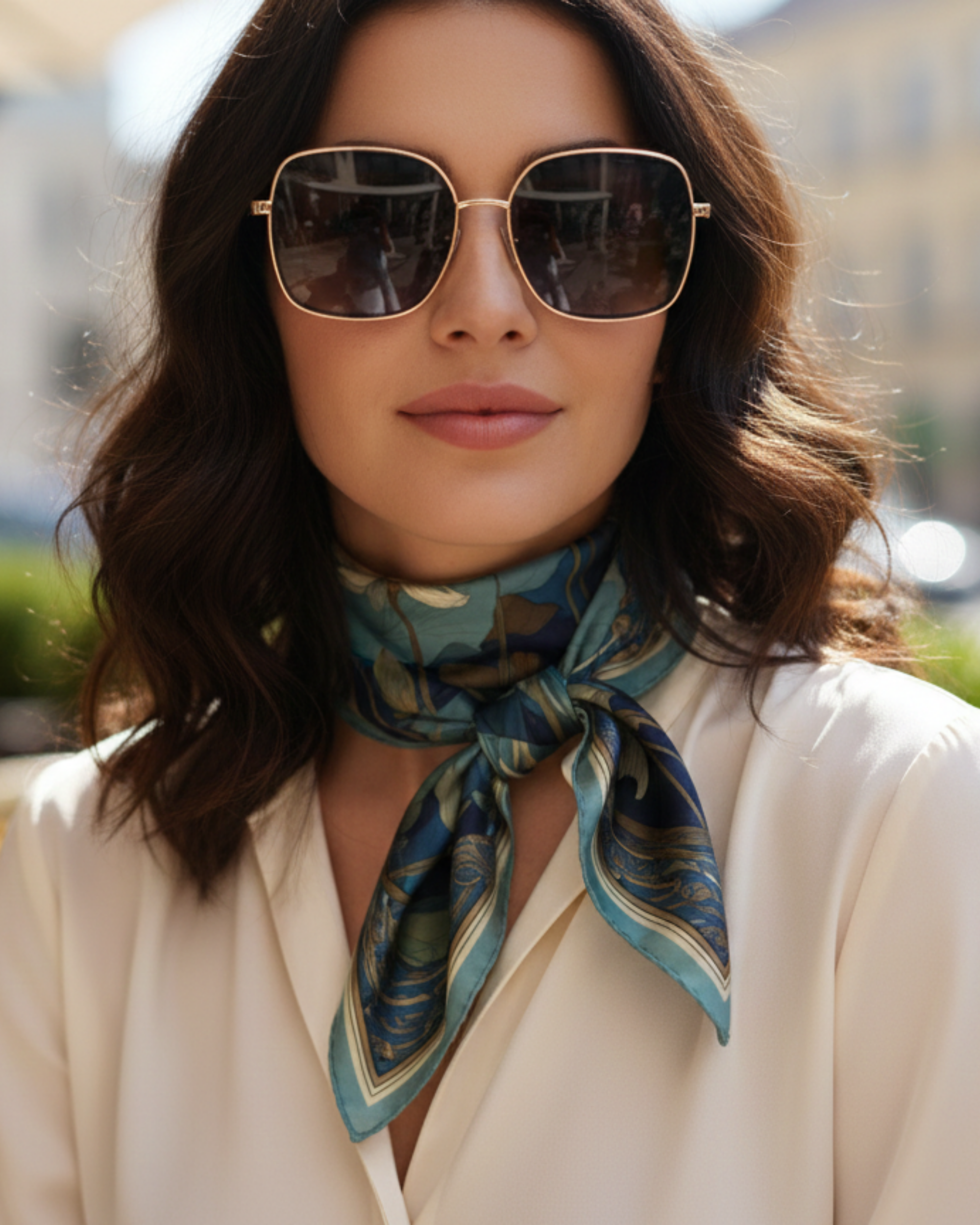 The 'Nouveau Lily' Silk Square