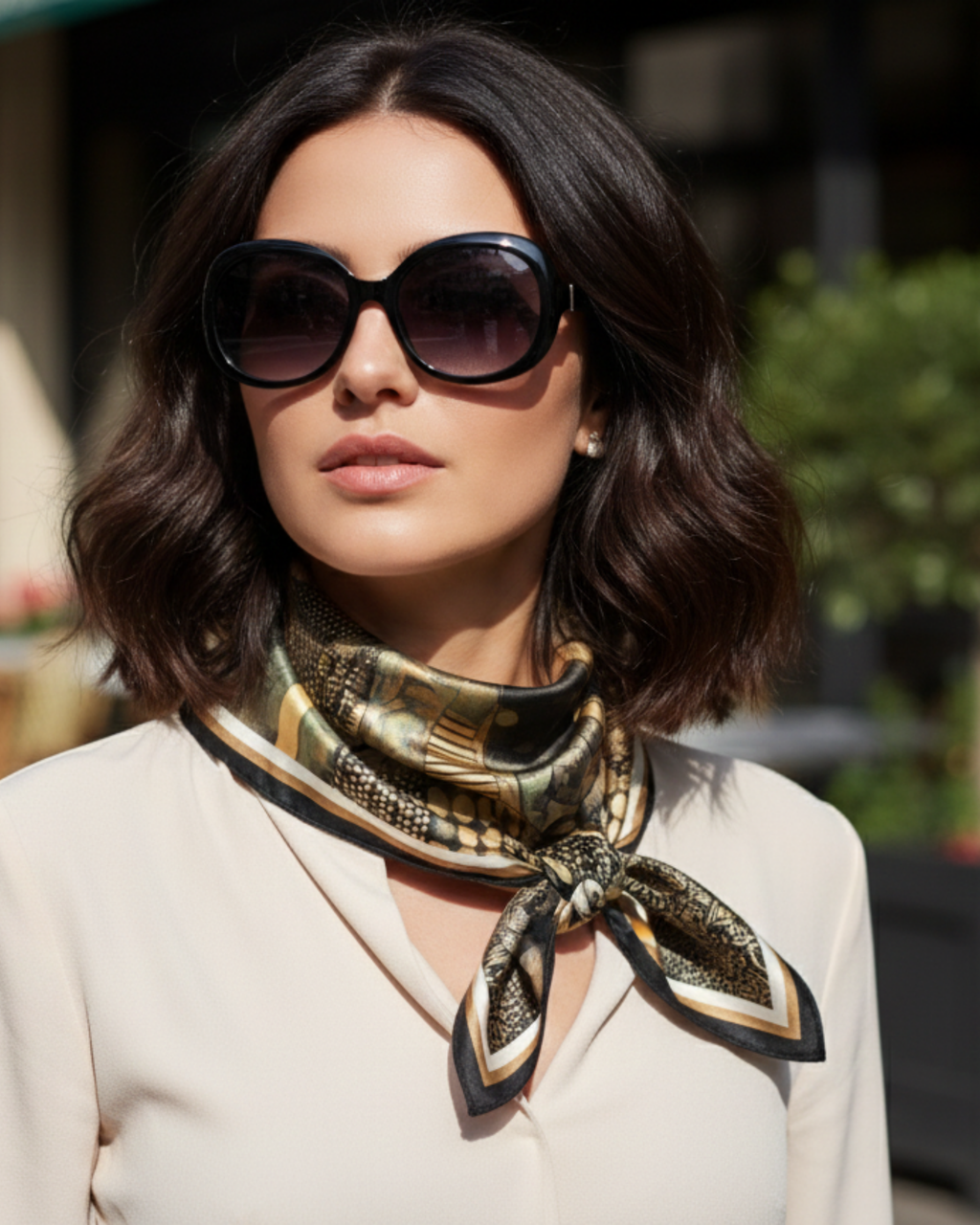 The 'Textured Gold' Silk Scarf