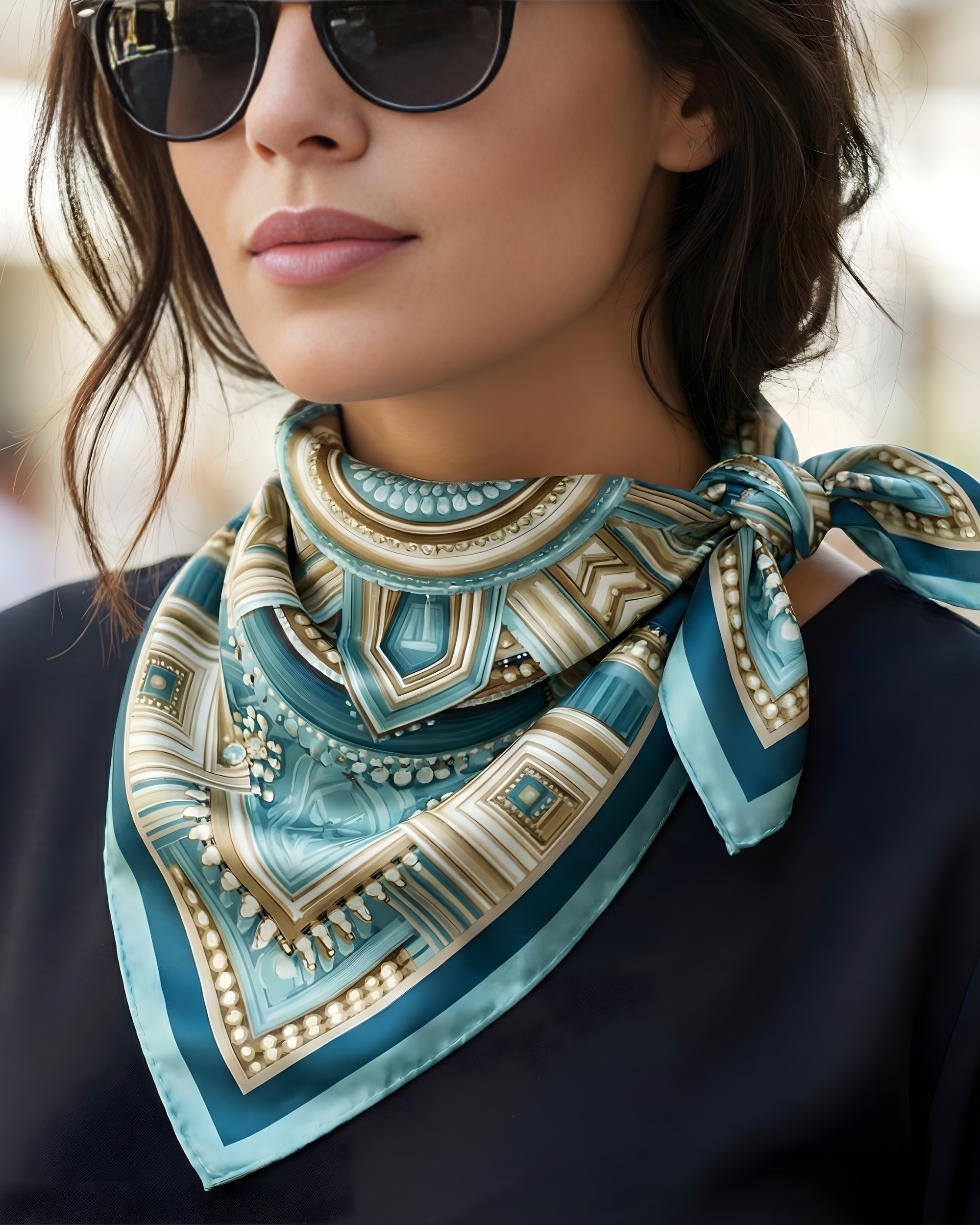 The 'Deco Diamond' Silk Scarf