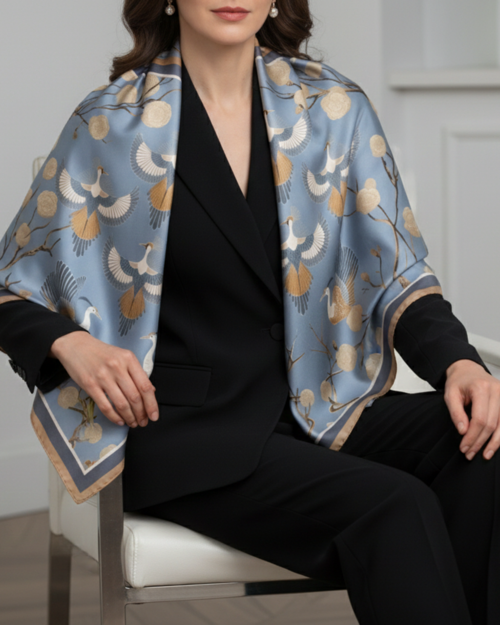 The 'Imperial Birds' Silk Square