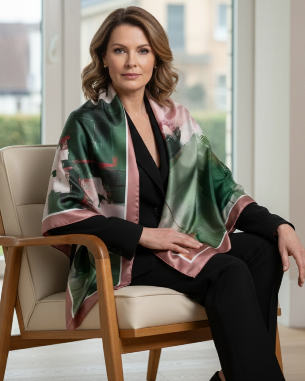 The 'Abstract Bloom' Silk Square