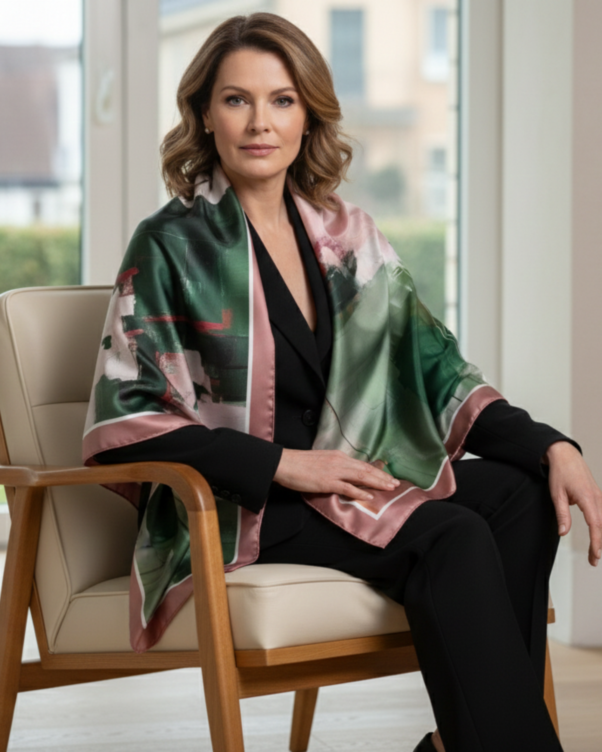 The 'Abstract Bloom' Silk Square