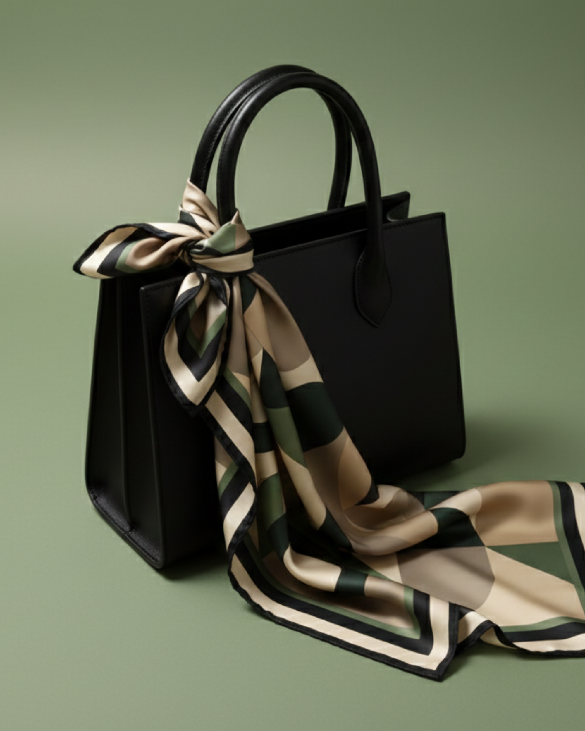 The 'Retro Green' Silk Square