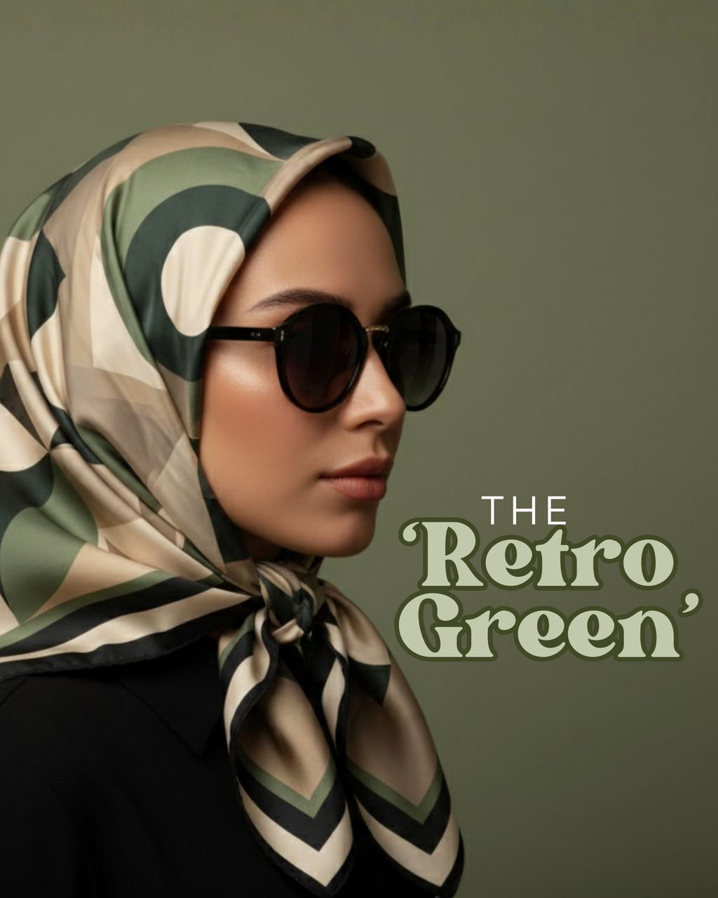 The 'Retro Green' Silk Square